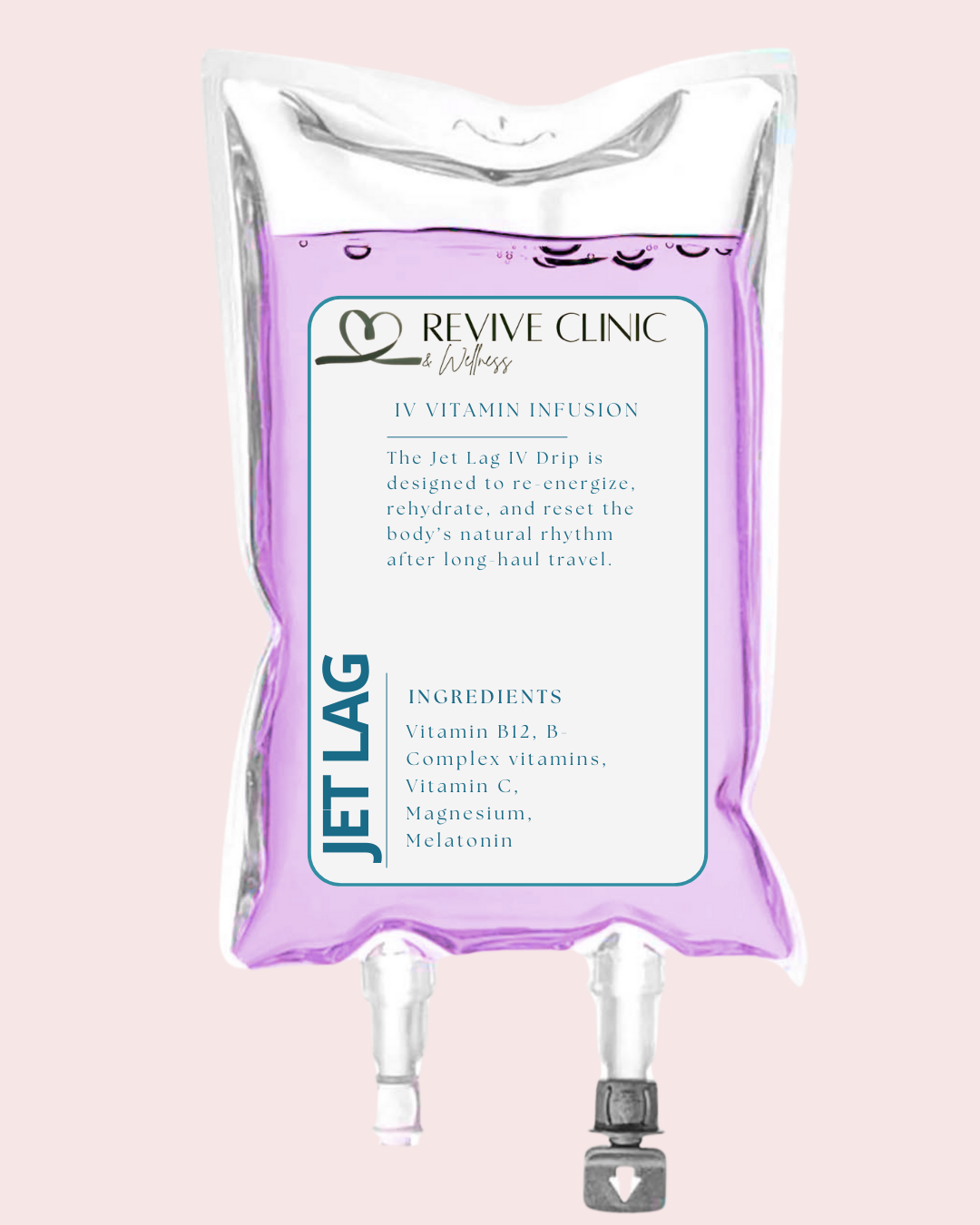 Jet Lag Drip
IV hydration support designed to combat fatigue and travel recovery.

Electrolytes
Vitamin B12
Vitamin C
Magnesium

£190.00
Book Now