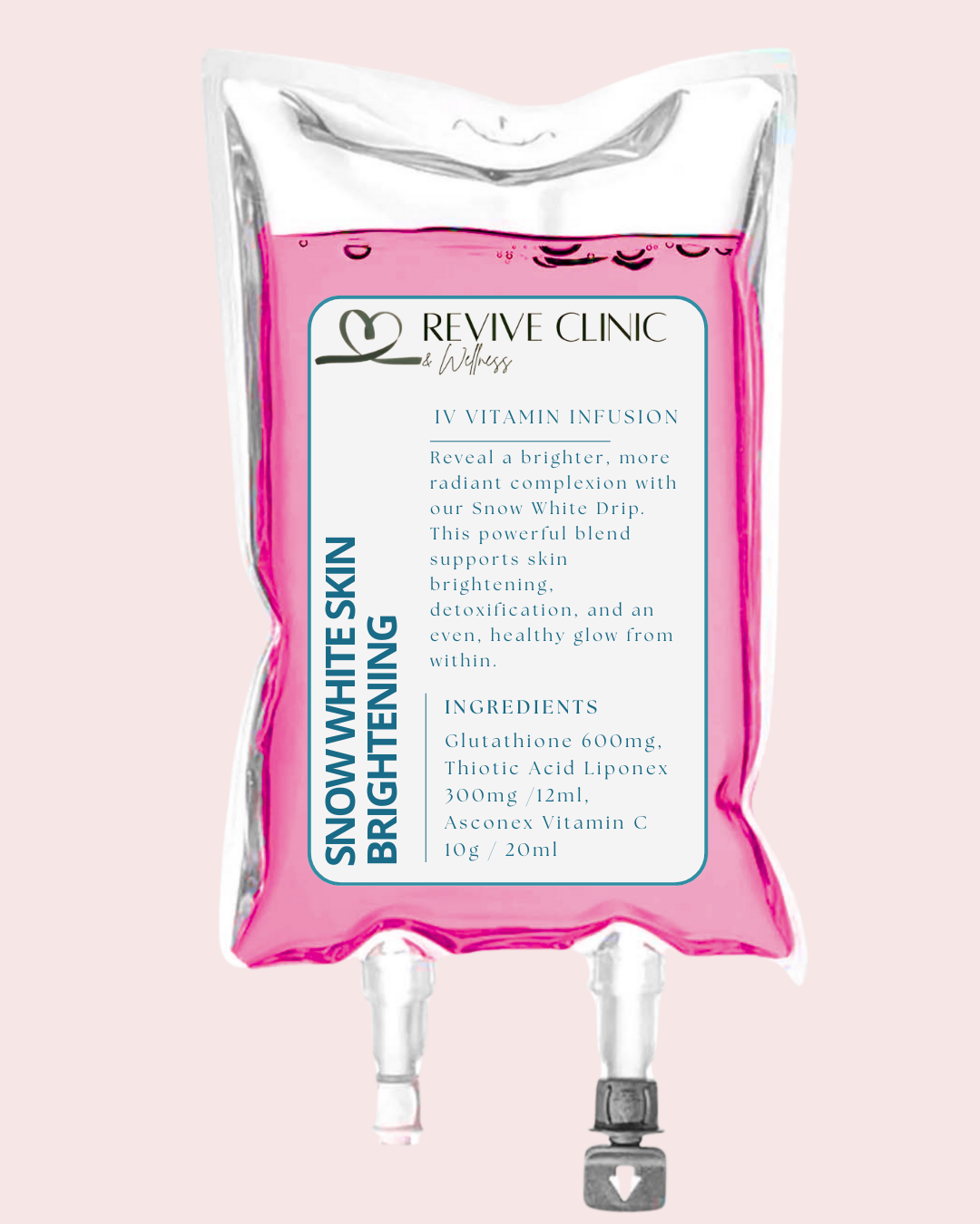 Snow White Drip
A brightening IV infusion supporting skin clarity and radiance.

Glutathione
Vitamin C
Biotin
B-Complex

£180.00
Book Now